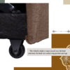 Hunter 3 Seater Diwan Fabric Sofa Bed – Brown
