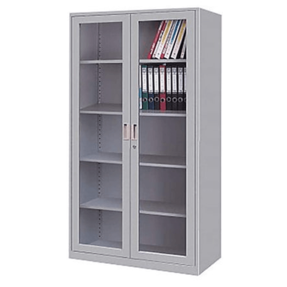 Trasparent Two Door Glass and Steel Built Cabinet…