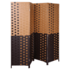 Four Panel Room Divider Coffee&Brown