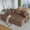 Hunter 3 Seater Diwan Fabric Sofa Bed – Brown