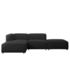 Boneblack 3-Seater Polyester L-Shape Sofa