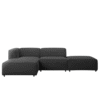 Boneblack 3-Seater Polyester L-Shape Sofa