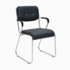 Classic Medium Back PU Leather Visitor Chair Black K-S22V