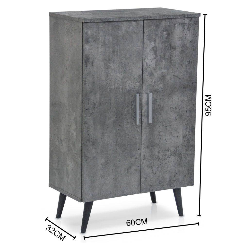 Beak 2 Door Shoe Cabinet Color (Grey)