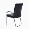 High Back PU Leather Padded Arms Visitor Chair Black K-6139V