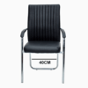 High Back PU Leather Padded Arms Visitor Chair Black K-6139V