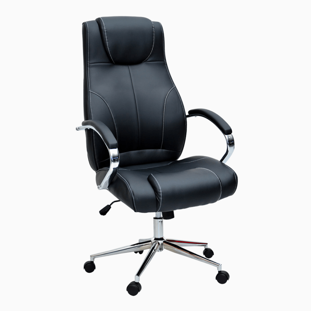Executive Office High Back Padded Arms PU Leather Chair Black K-533B