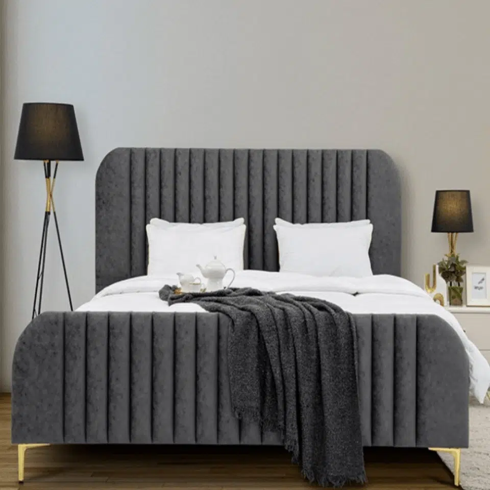 Alana Platform Velvet Bed