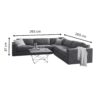 Aliana 5-Seater Linen L-Shape Sofa