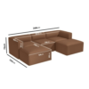 Aron 5-Seater Faux Leather U-Shape Sofa – Brown