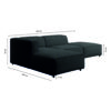 Boneblack 3-Seater Polyester L-Shape Sofa