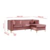 Cargill 3-Seater Velvet L-Shape Corner Sofa