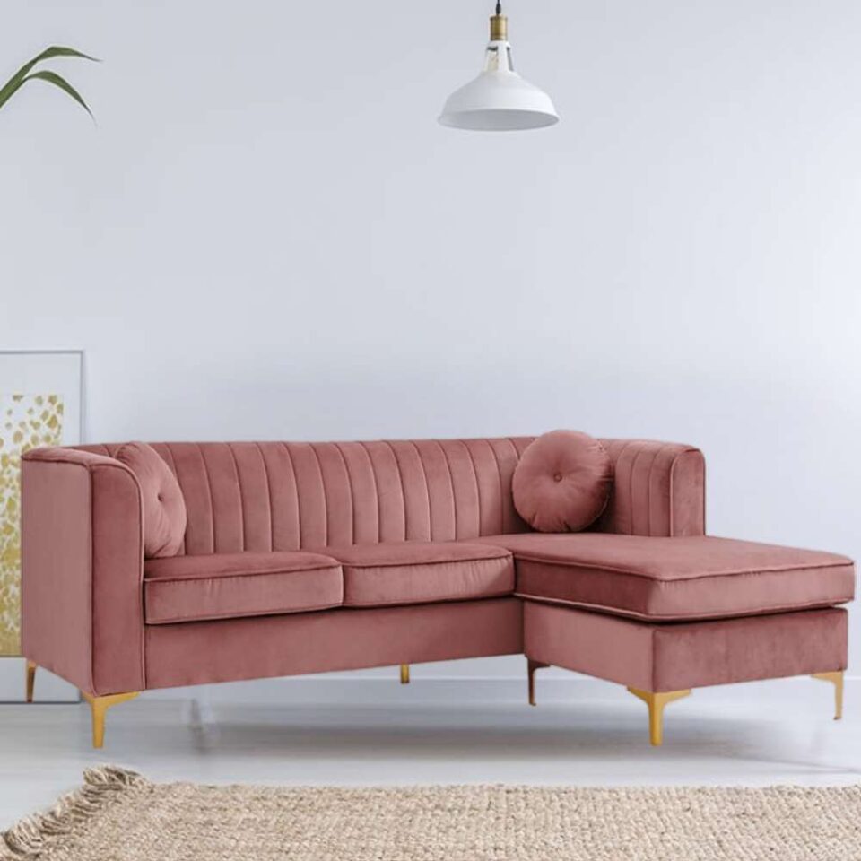 Cargill 3-Seater Velvet L-Shape Corner Sofa