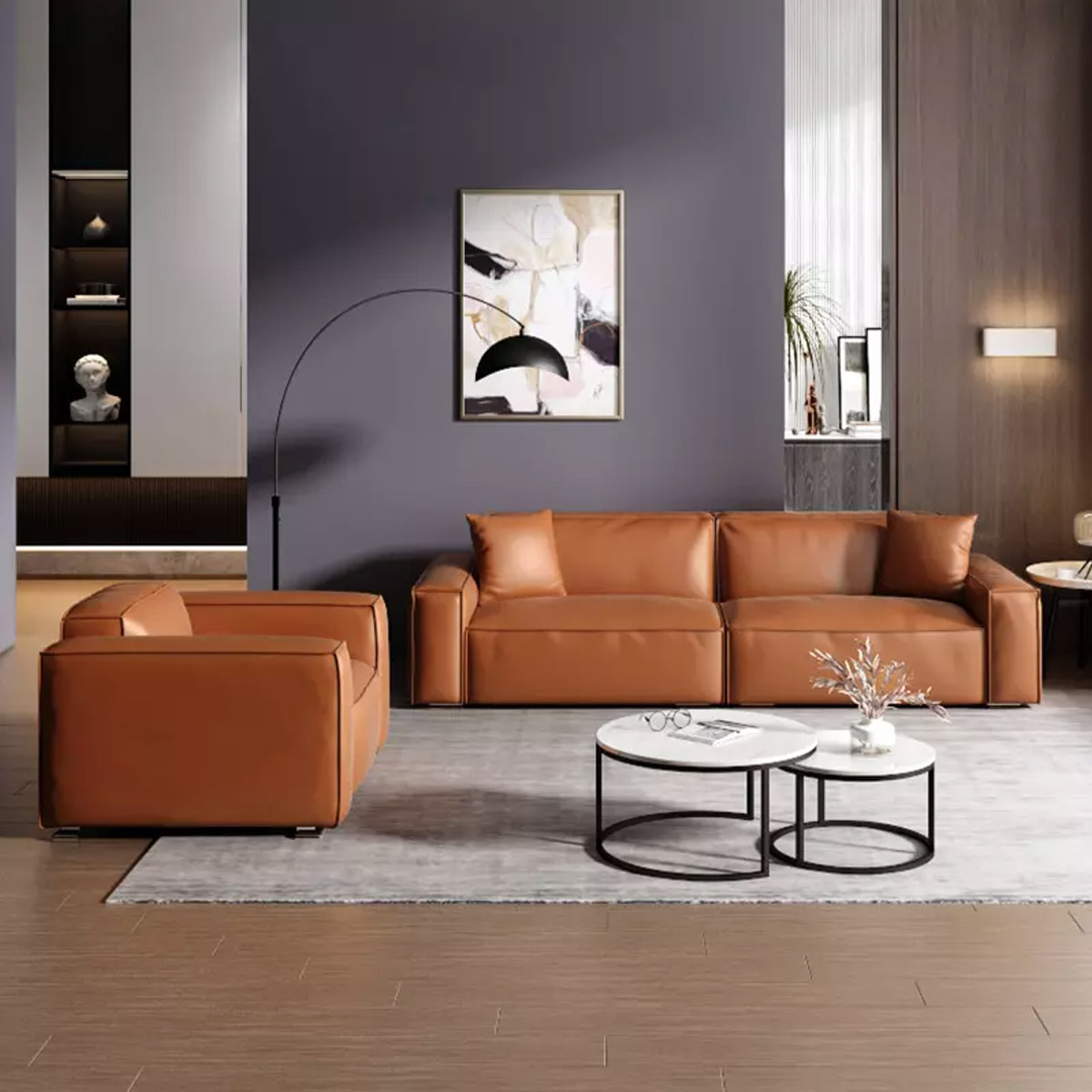 Faux-Leather-Sofa