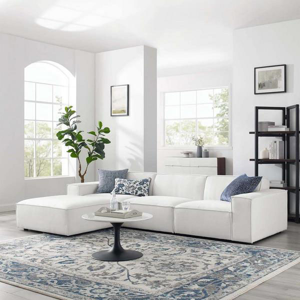 Hampton 3-Seater Polyester L-Shape Sofa