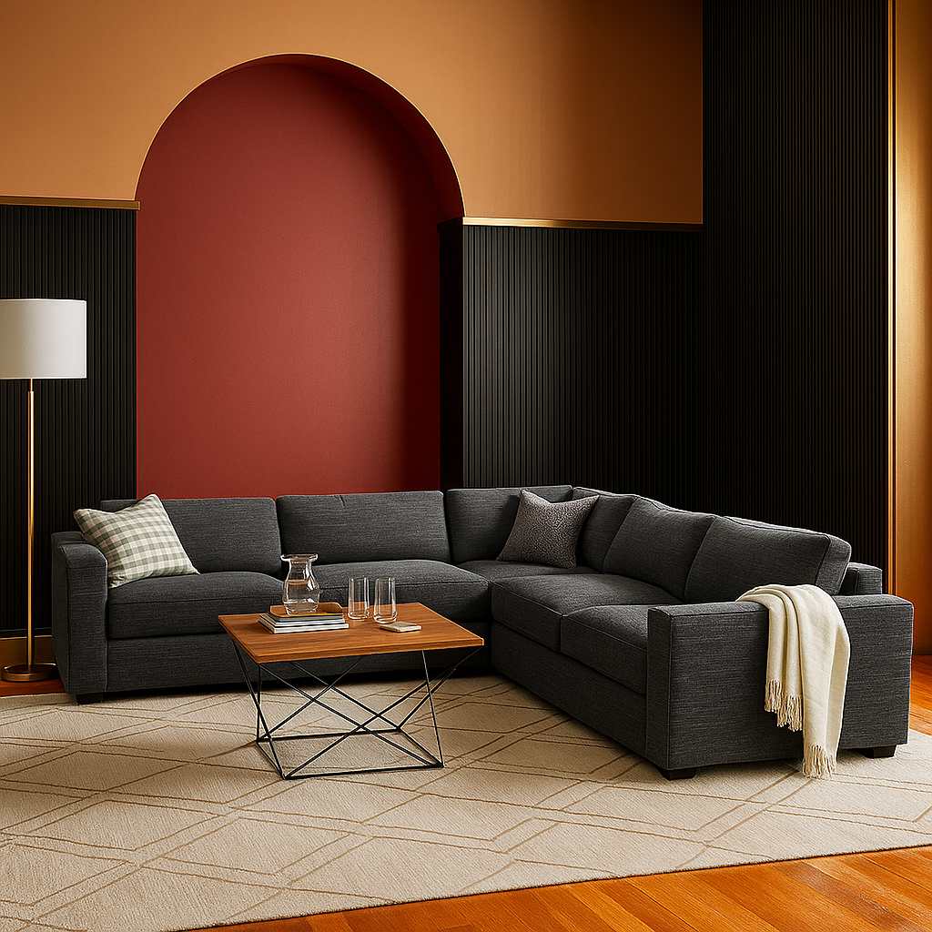 Aliana 5-Seater Linen L-Shape Sofa