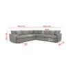 Queen 5-Seater Linen L-Shape Sofa