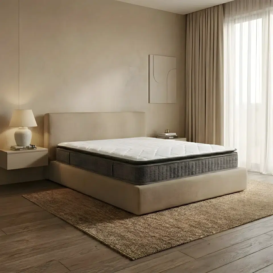 Super Night Pillow Top Bonnell Spring Mattress (Medium Feel) 24cm Thickness – 5 Years Warranty…