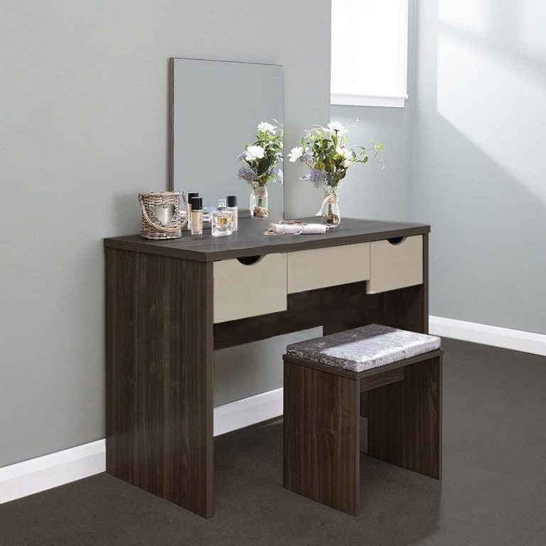 Wall Mount 3-Drawer With Stool Dressing Table