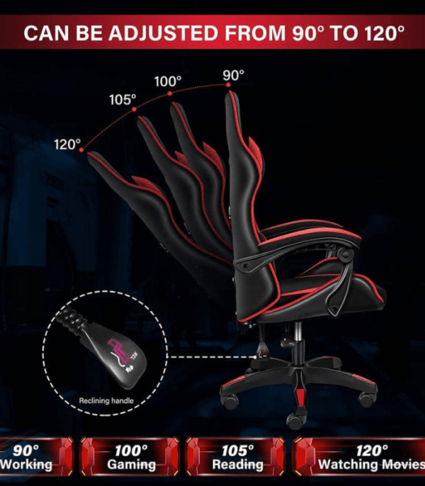 Ventura Gaming Chair Color (Black/Red) | Karnak Home & Office Furniture ...