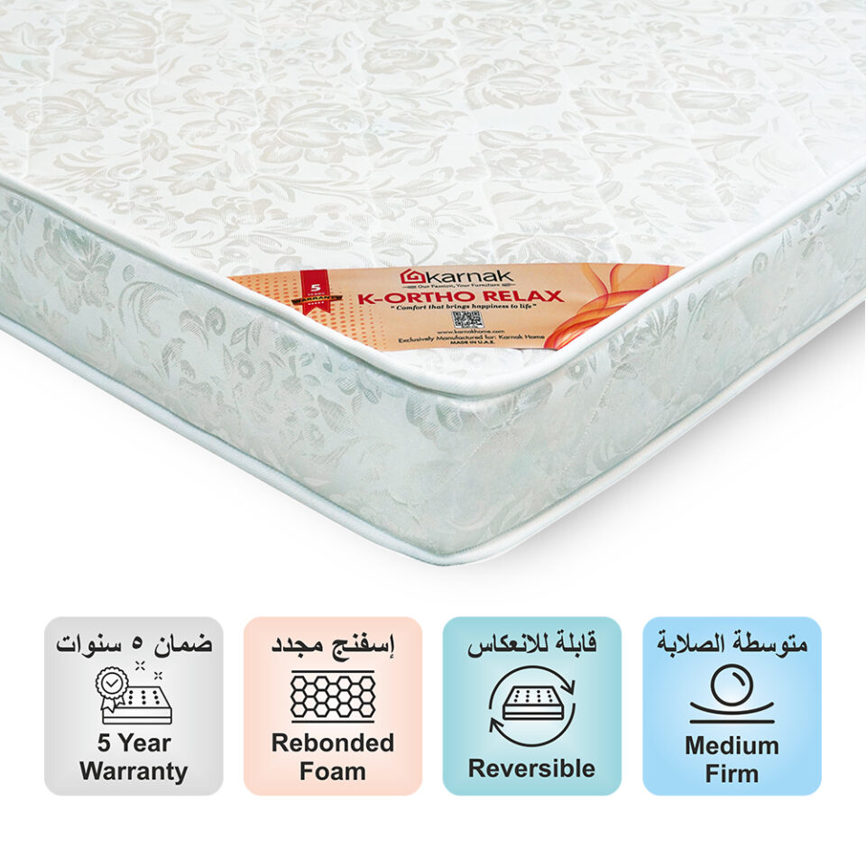 K-Ortho Relax Medical Mattress (Medium Firm Feel) – 5 Years Warranty
