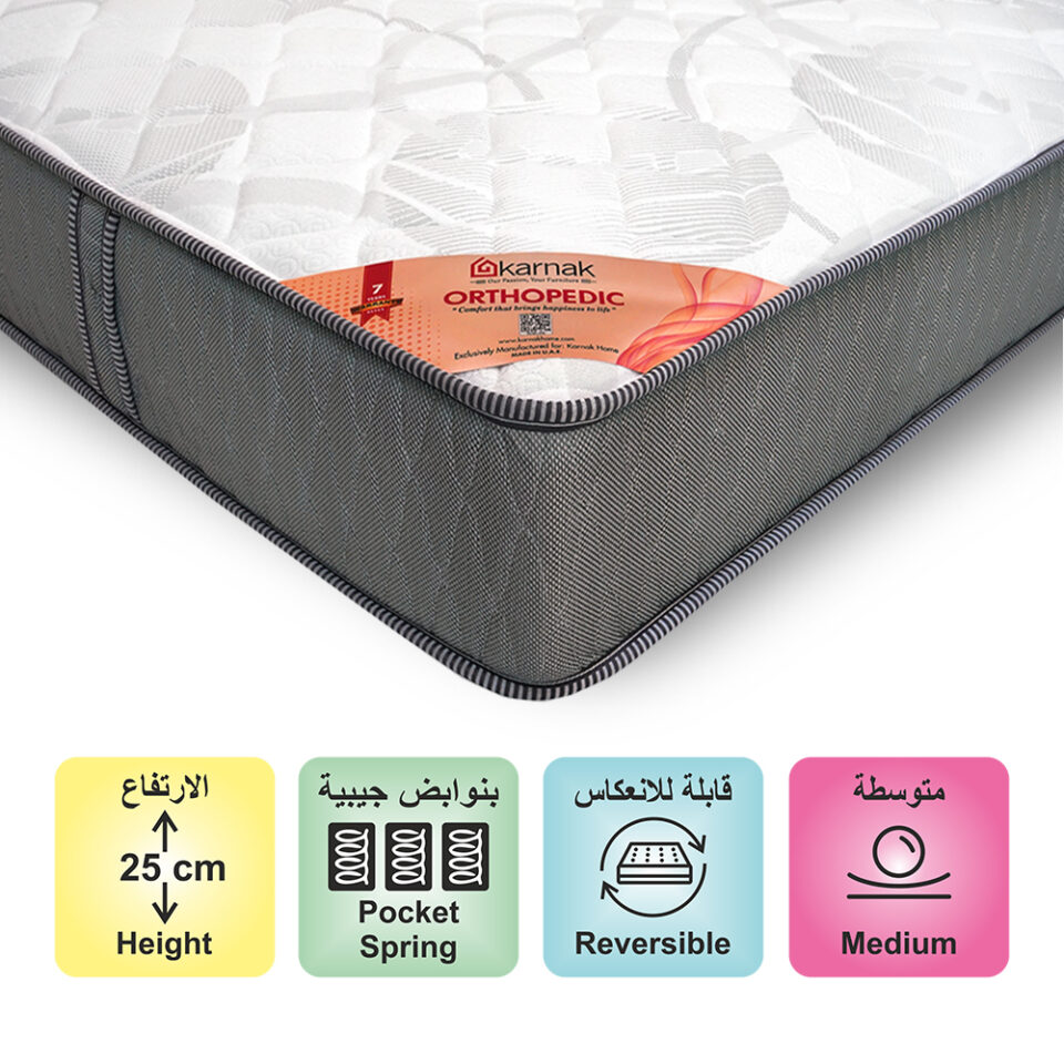 Orthopedic Pocketed Spring Mattress (Medium Feel)…
