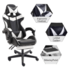 Melina Gaming Chair With Foot-rest Color (White/Black)