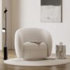 Luxurious Lounge 1 Seater Fabric Sofa – White