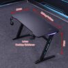 Gaming Desk Embeded Carbon Fiber Z-Shaped Black 120cm RGB