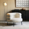 Nordic Boucle 1 Seater Fabric Sofa – White