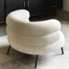 Nordic Boucle 1 Seater Fabric Sofa – White