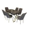 Toledo Dining Table Set Color (Golden-Grey)