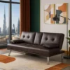 Strandom 2-Seater Leather Futon Sofa Bed