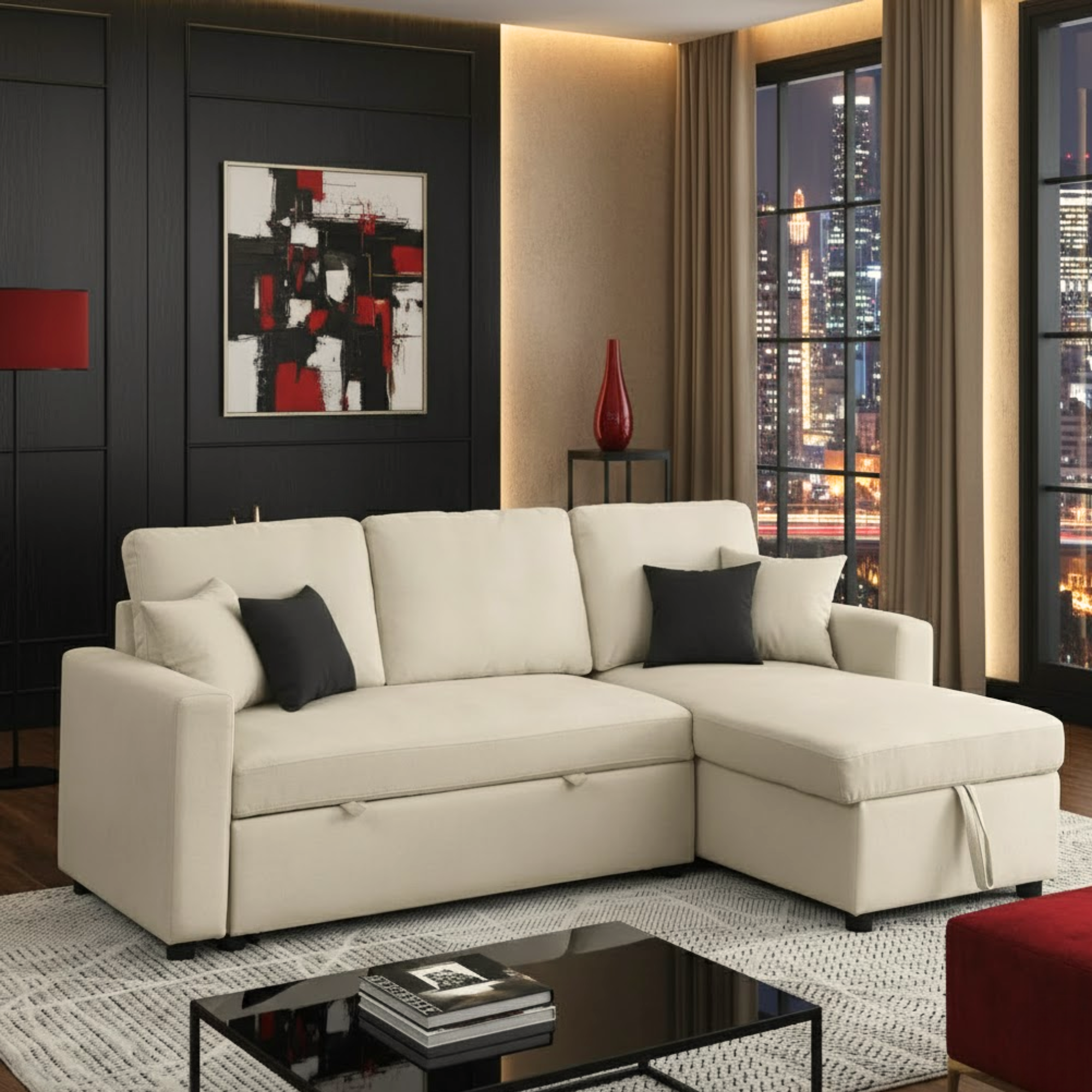 Hunter 3-Seater Corner Sofa Cum Bed