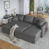 Hunter 3-Seater Fabric Corner Sofa Bed