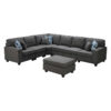 Jorden 6-Seater L-Shape Polyester Sofa – Grey