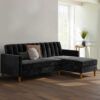 Klippan 3-Seater L-Shape Velvet Sofa