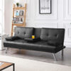 LuxuryGoods Modern Faux Leather Futon with Cupholders_yyth.jpg