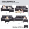 Athens 3 Seater Sectional Sofa – Black