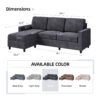 Athens 3-Seater L-Shape Polyester Sofa