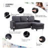 Athens 3-Seater L-Shape Polyester Sofa