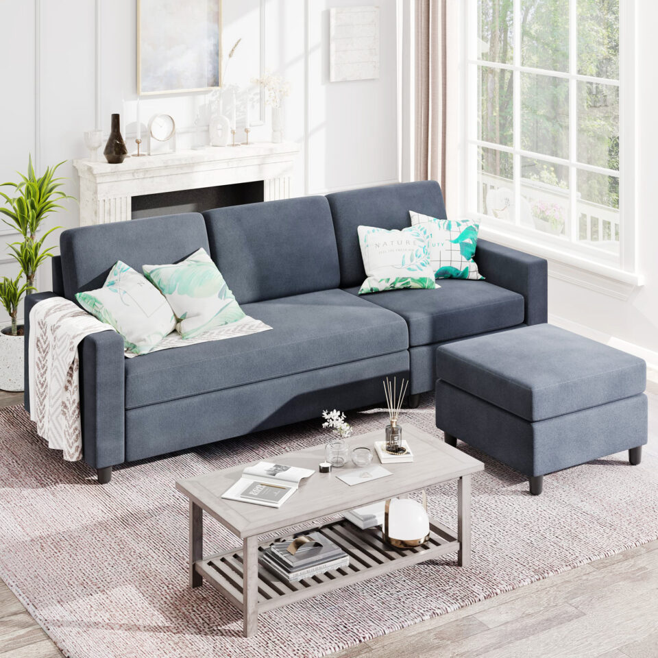 Athens 3-Seater L-Shape Polyester Sofa…