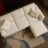 American 3-Seater Polyester Fabric L-Shape Sofa – White