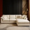 American 3-Seater Polyester Fabric L-Shape Sofa – White