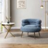 Virbius Barrel 1 Seater Fabric Sofa – Blue