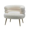 Virbius Barrel 1 Seater Fabric Sofa – White