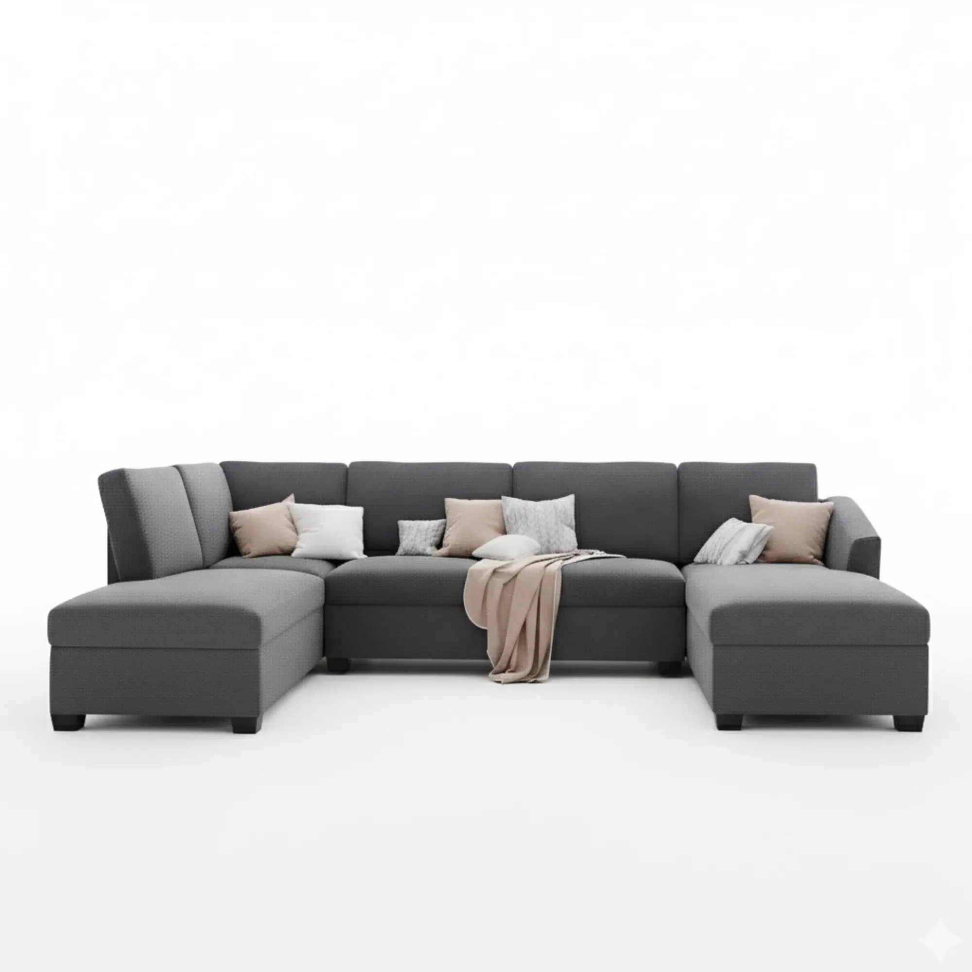 Jattebo 5-Seater U-Shape Polyester Sofa