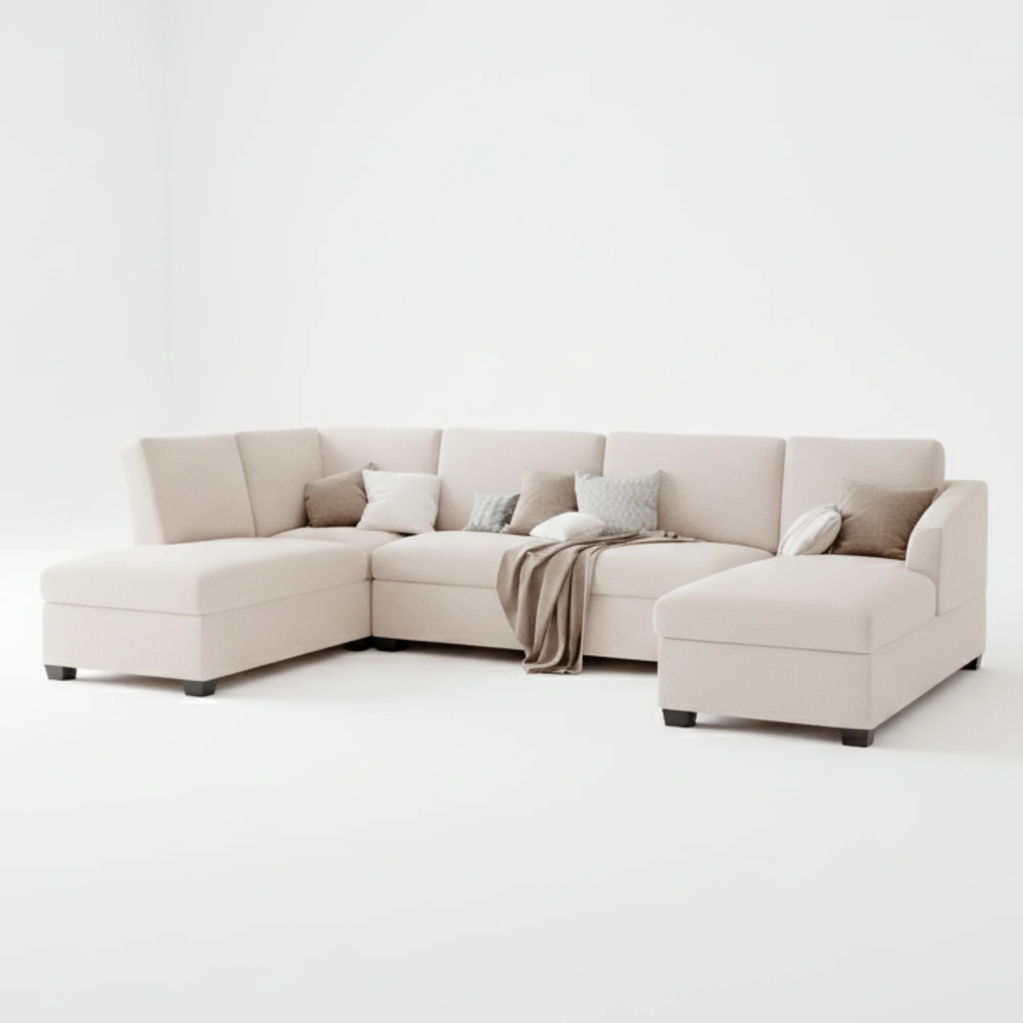 Jattebo 5-Seater U-Shape Polyester Sofa