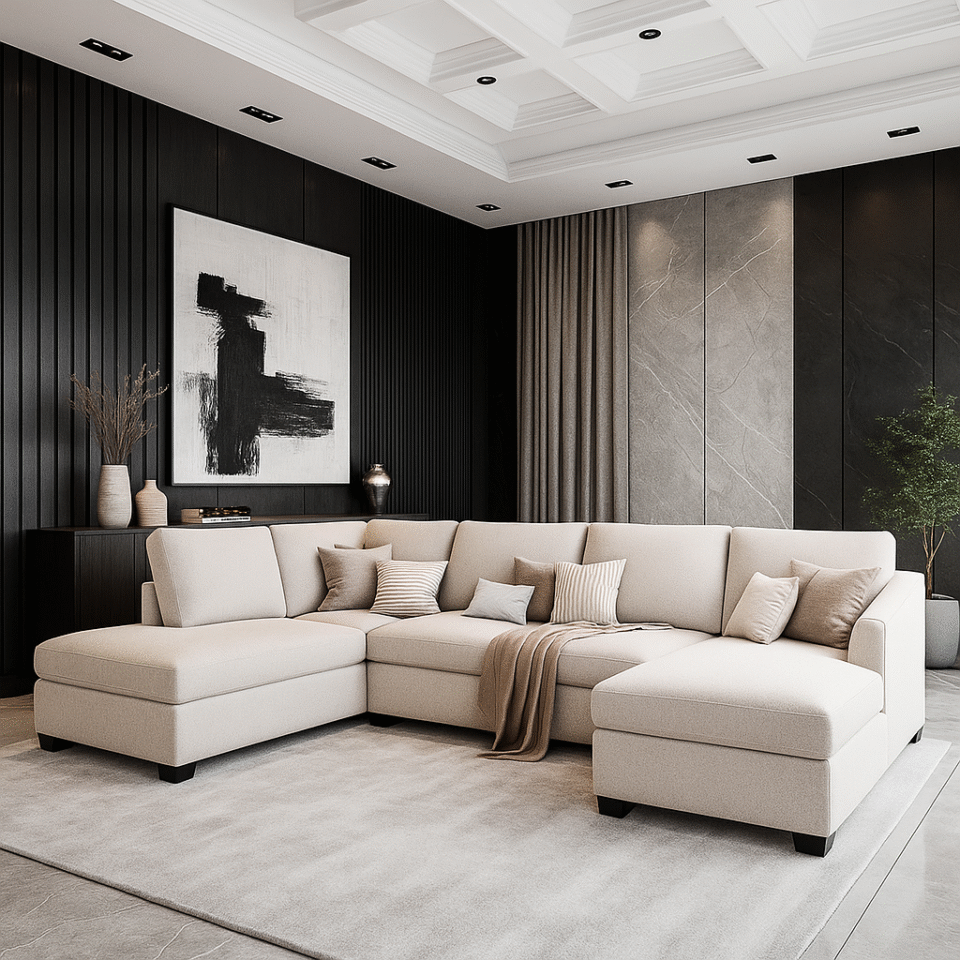 Jattebo 5-Seater U-Shape Polyester Sofa