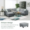 Adeline 6 Seater Sectional Sofa – Grey
